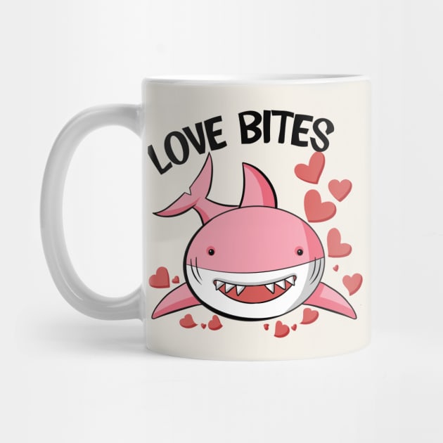 Love Bites Cute Shark Kids Valentines Day by Nessanya